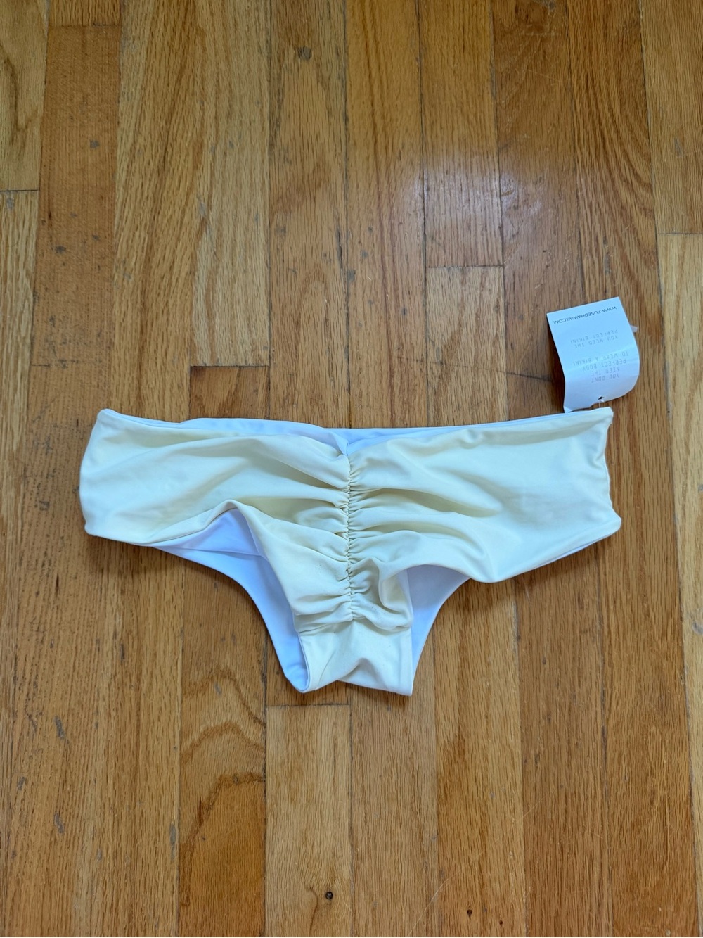 NWT Fused Women's Cream Bikini Bottom - Mid Rise Coverage - Picture 2 of 2